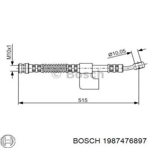 Шланг тормозной передний правый 1987476897 Bosch