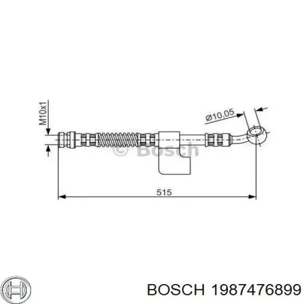 Шланг тормозной передний правый 1987476899 Bosch