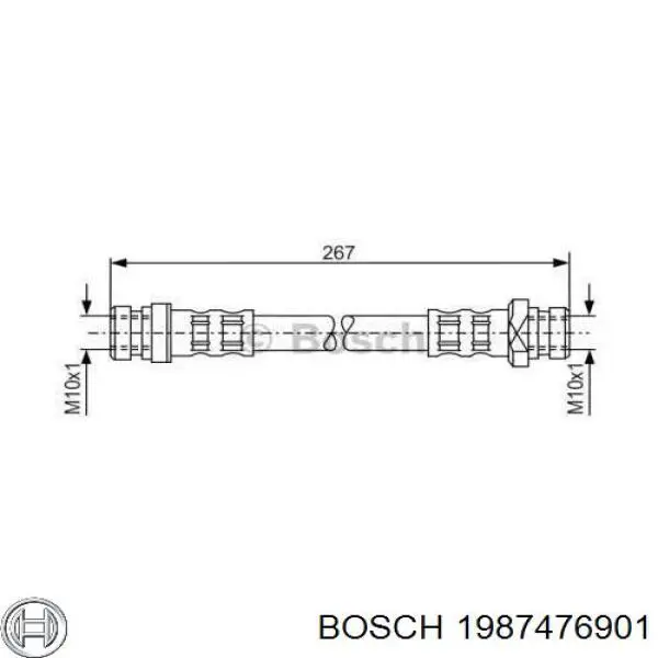 1987476901 Bosch шланг тормозной задний
