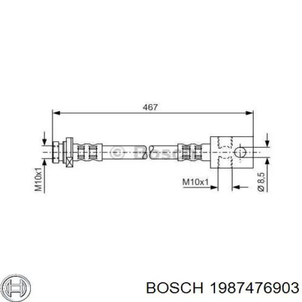 1987476903 Bosch шланг тормозной задний