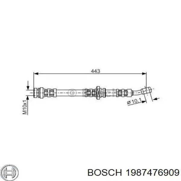 Шланг тормозной передний 1987476909 Bosch