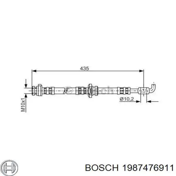 1987476911 Bosch шланг тормозной передний