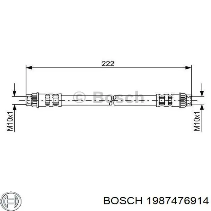 Задний тормозной шланг 1987476914 Bosch