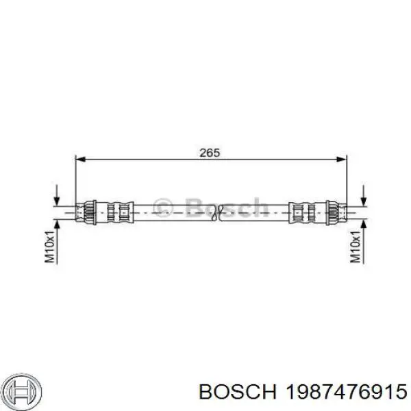 1987476915 Bosch шланг тормозной задний левый
