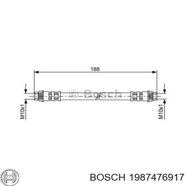 1987476917 Bosch шланг тормозной задний