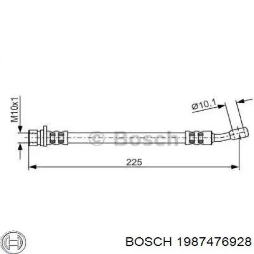 Задний тормозной шланг 1987476928 Bosch