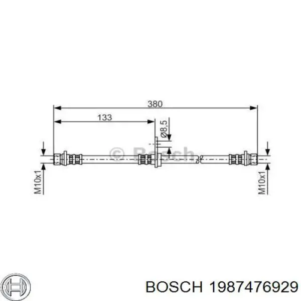 Шланг тормозной задний правый 1987476929 Bosch