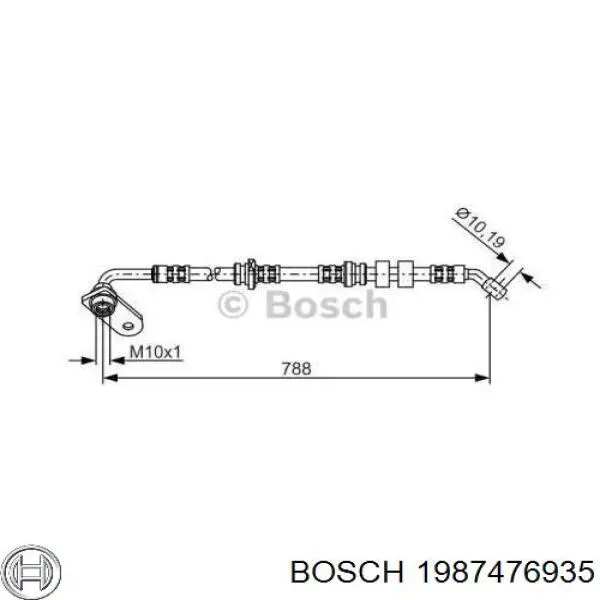 Шланг тормозной передний правый Bosch 1987476935