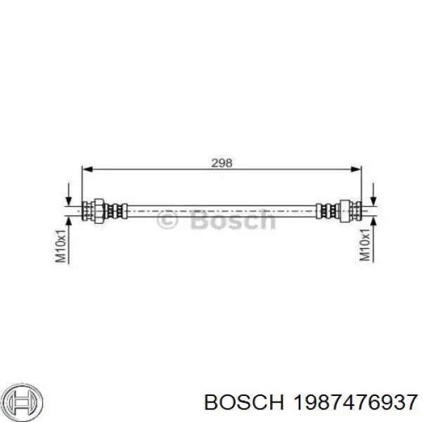 Задний тормозной шланг 1987476937 Bosch