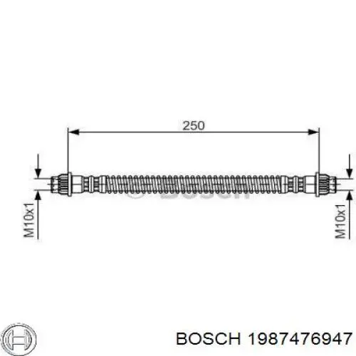 1987476947 Bosch шланг тормозной задний