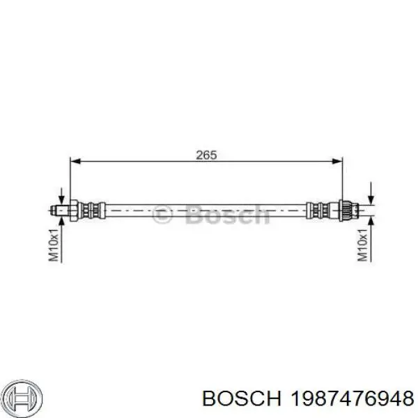 1987476948 Bosch шланг тормозной передний