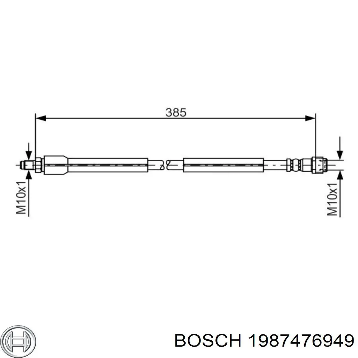 Шланг тормозной передний Bosch 1987476949