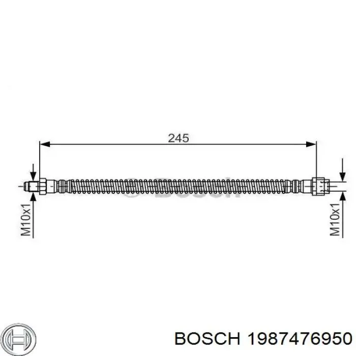 1 987 476 950 Bosch шланг тормозной задний