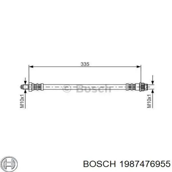 1987476955 Bosch шланг тормозной задний