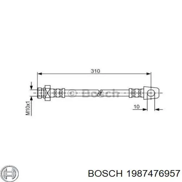 Шланг тормозной передний 1987476957 Bosch