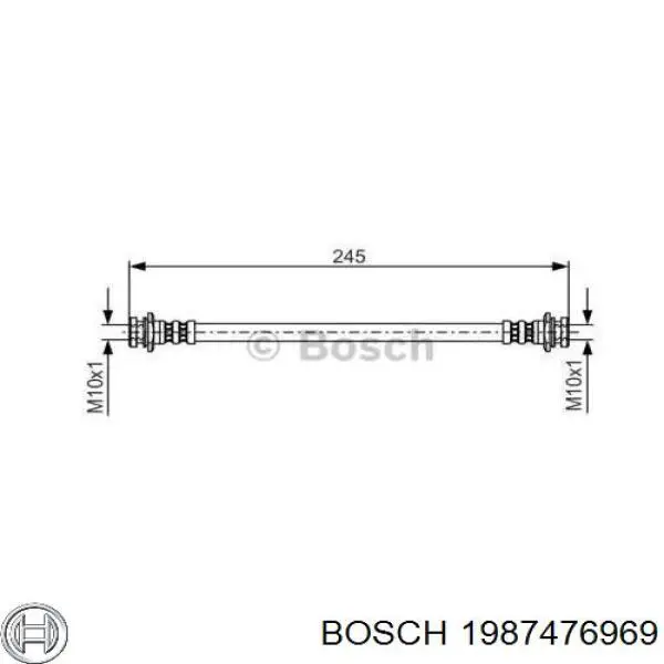 1987476969 Bosch шланг тормозной задний