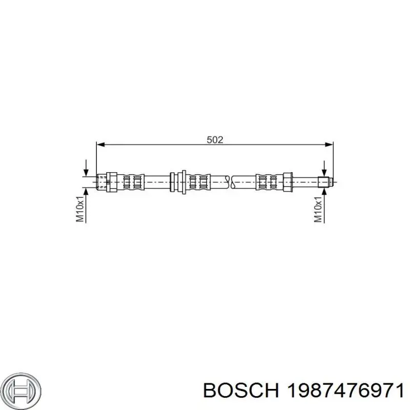 1987476971 Bosch шланг тормозной задний