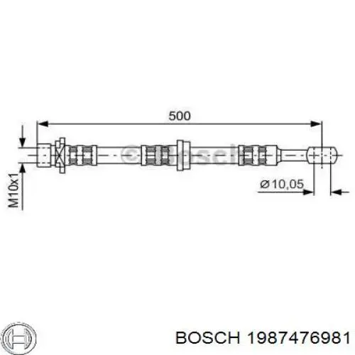 Шланг тормозной передний 1987476981 Bosch