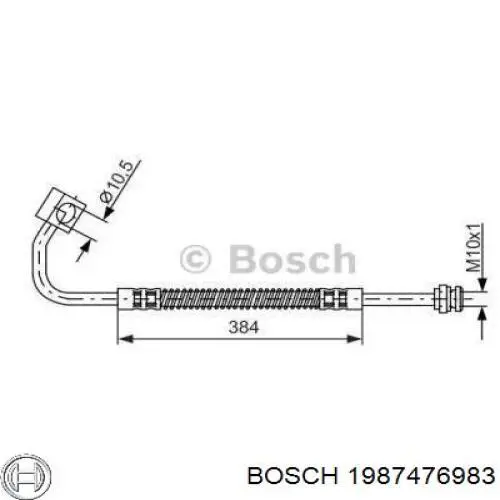 Шланг тормозной передний левый 1987476983 Bosch