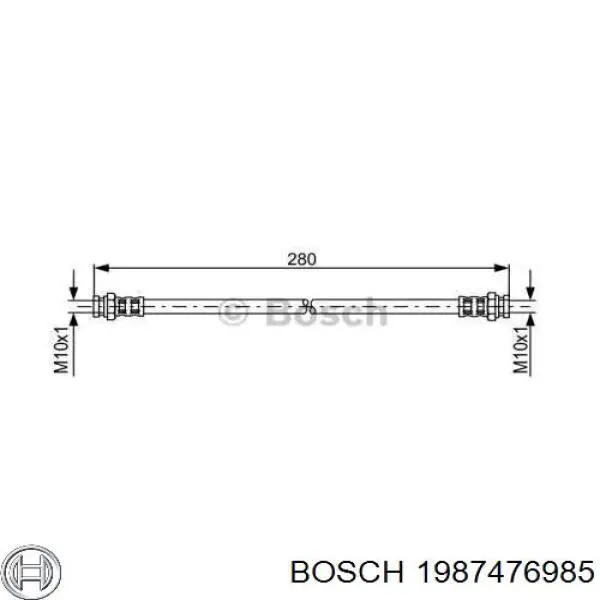 Купить 1987476985 Bosch Задний тормозной шланг