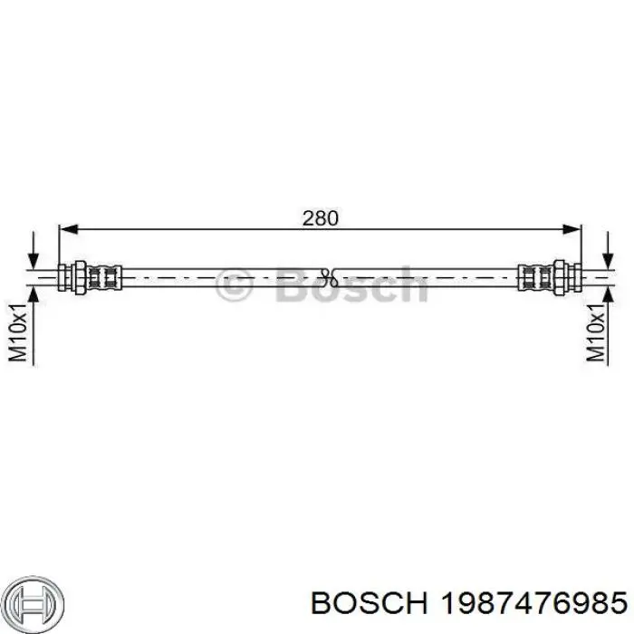 1987476985 Bosch шланг тормозной задний