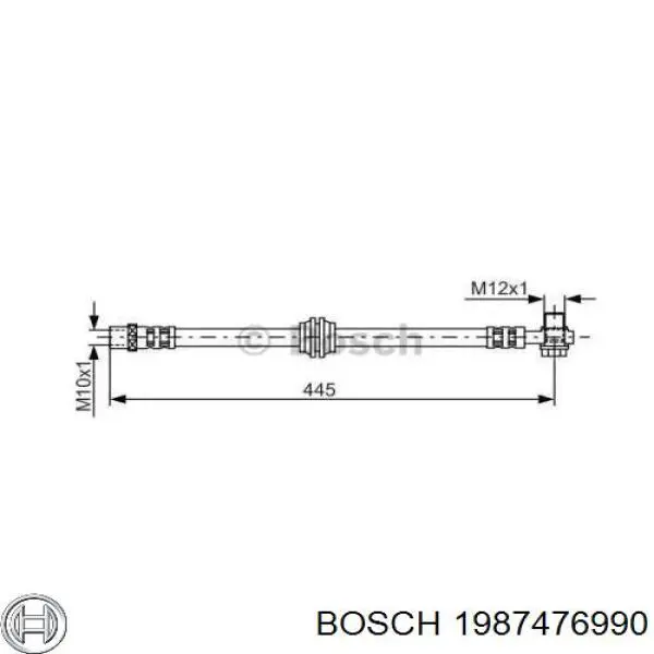 Задний тормозной шланг 1987476990 Bosch