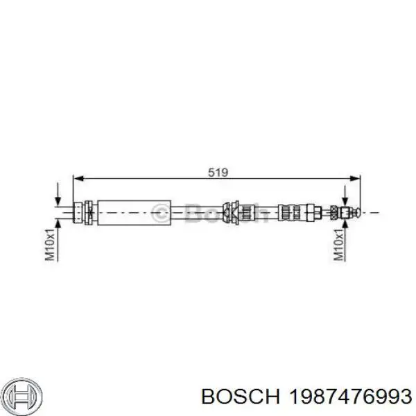 1987476993 Bosch шланг тормозной передний