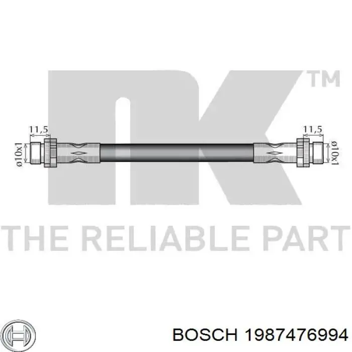 Тормозной шланг задний Bosch 1987476994 цена, от 11.07 USD