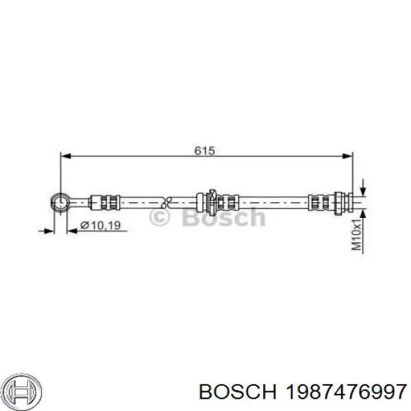 Шланг тормозной задний правый 1987476997 Bosch