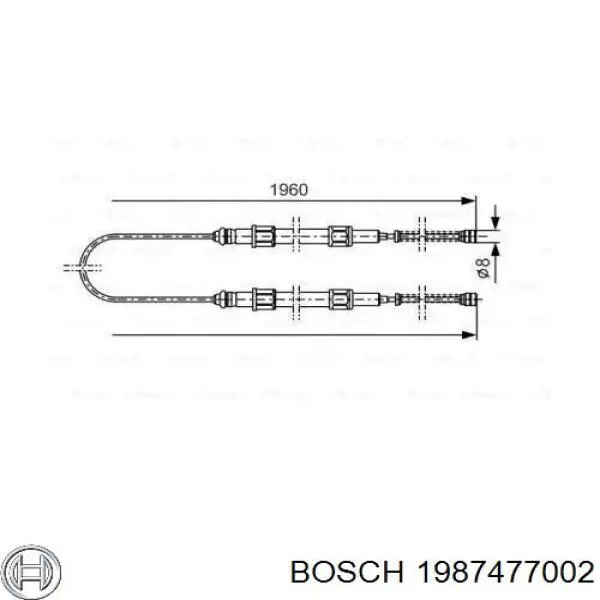 Задний трос ручника 1987477002 Bosch