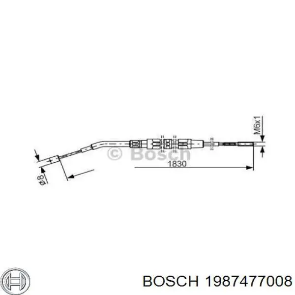 Задний трос ручника 1987477008 Bosch