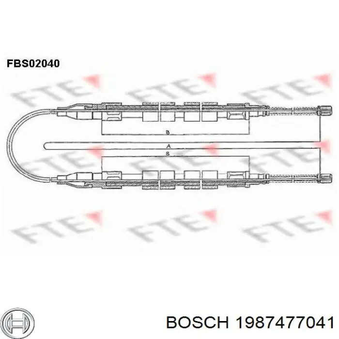 1987477041 Bosch Трос ручного тормоза задний правый/левый
