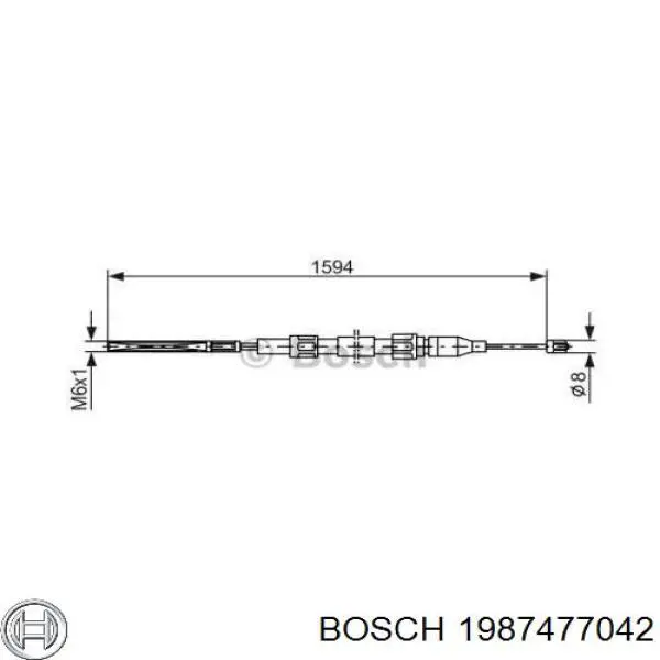 Передний трос ручника 1987477042 Bosch