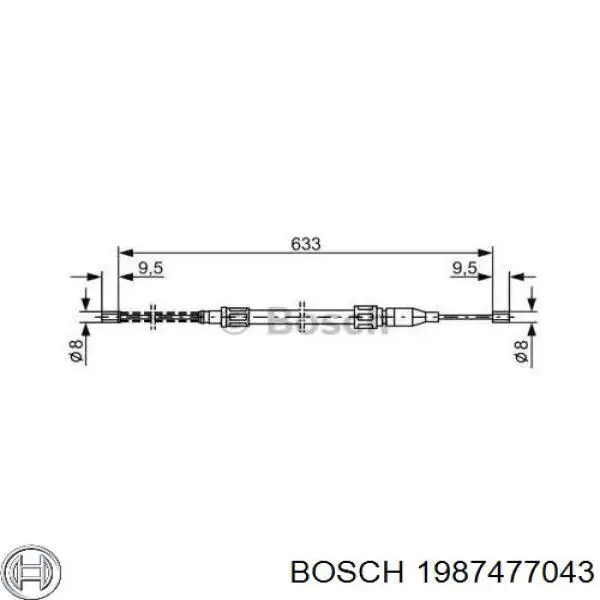 Задний трос ручника 1987477043 Bosch