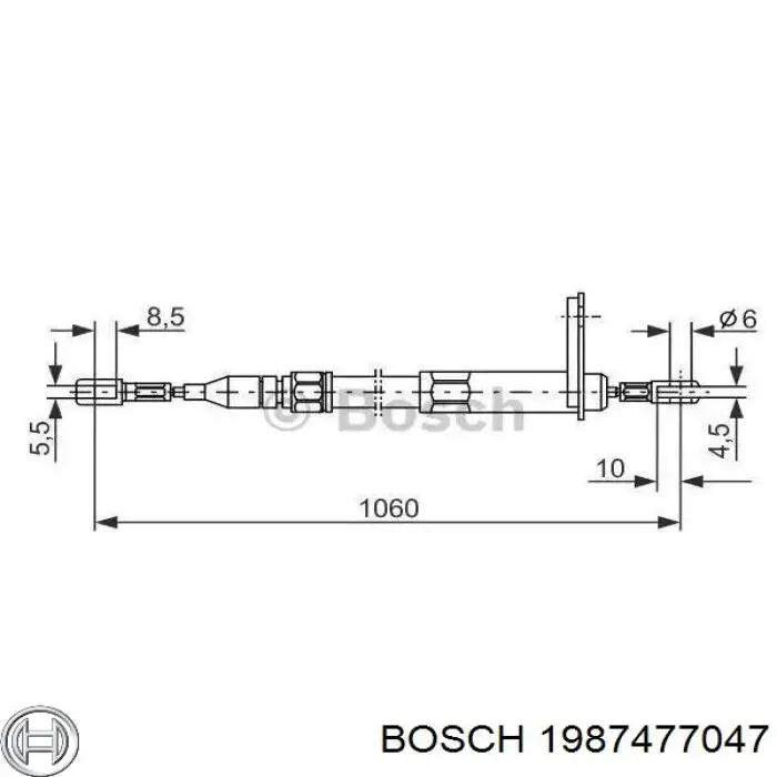 Задний трос ручника 1987477047 Bosch