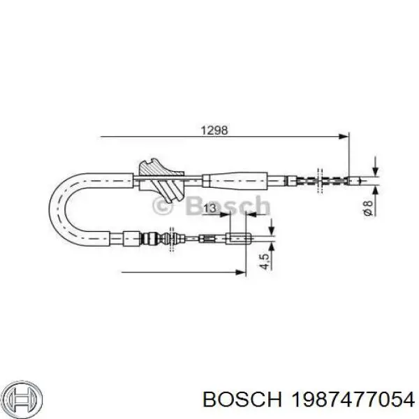1987477054 Bosch трос ручного тормоза задний правый