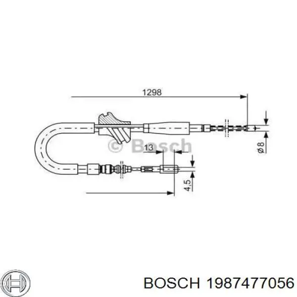 Задний правый трос ручника 1987477056 Bosch