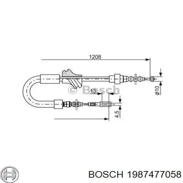 Задний правый трос ручника 1987477058 Bosch