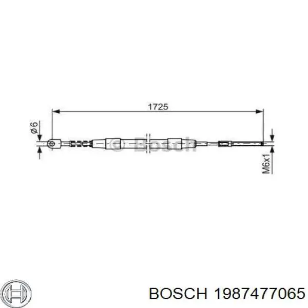 Задний трос ручника 1987477065 Bosch