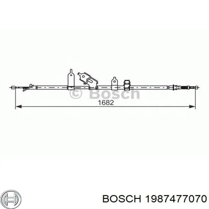 Задний правый трос ручника 1987477070 Bosch