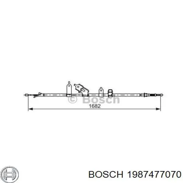 Трос ручника задний правый Bosch 1987477070