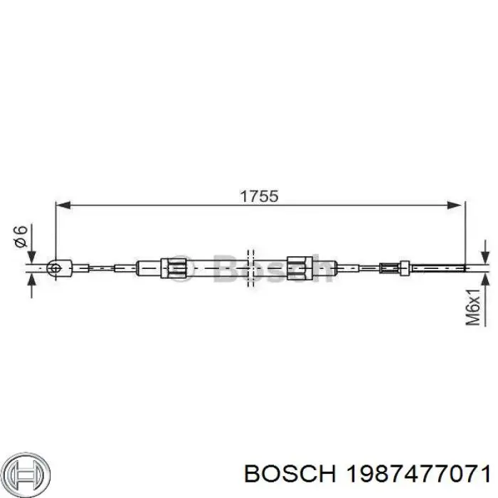 Задний трос ручника 1987477071 Bosch