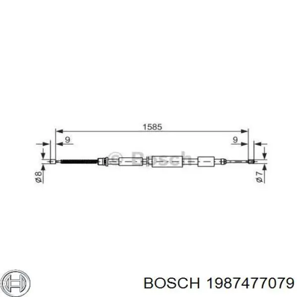 1987477079 Bosch трос ручного тормоза задний левый