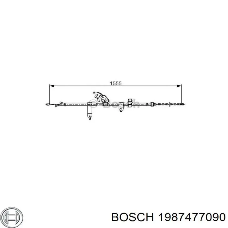 1987477090 Bosch Трос ручного тормоза задний, правый