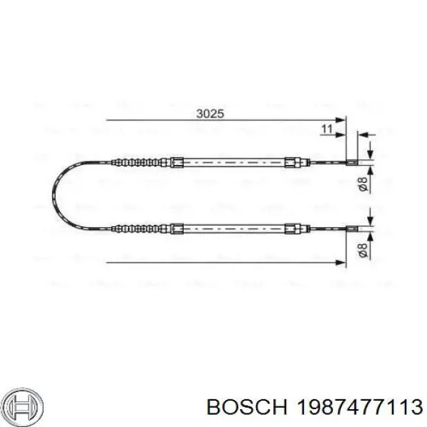 Задний трос ручника 1987477113 Bosch