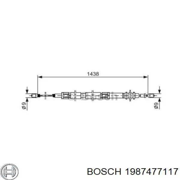 Задний трос ручника 1987477117 Bosch