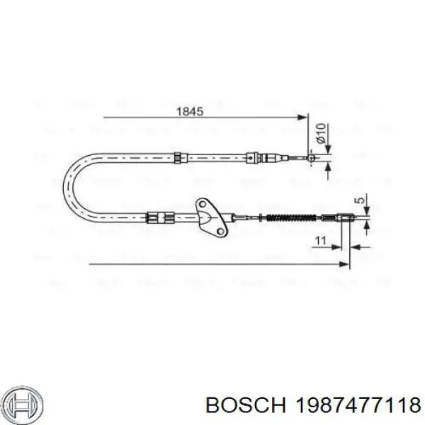 Задний правый трос ручника 1987477118 Bosch