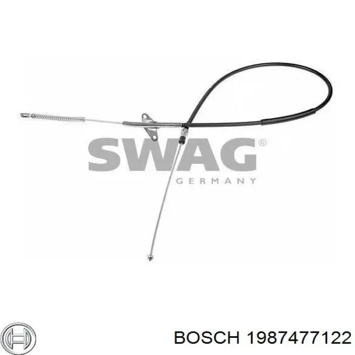 Трос ручного тормоза задний Bosch 1987477122 цена, от 17.25 USD