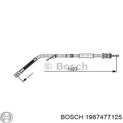 Cable de freno de mano trasero izquierdo 1987477125 Bosch