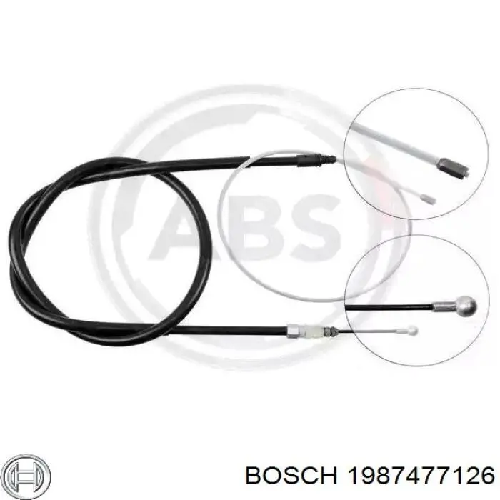 Купить 1987477126 Bosch Трос стояночного тормоза задний левый